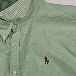 Ralph Lauren Light Green Slim Fit Button Down Classic Oxford Shirt 14 Womens